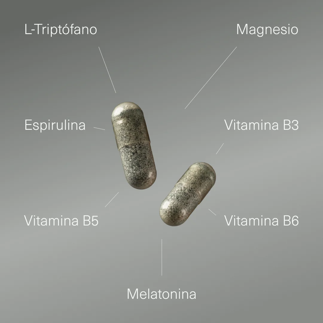 Triptófano con Melatonina, Magnesio, Espirulina y Vitaminas