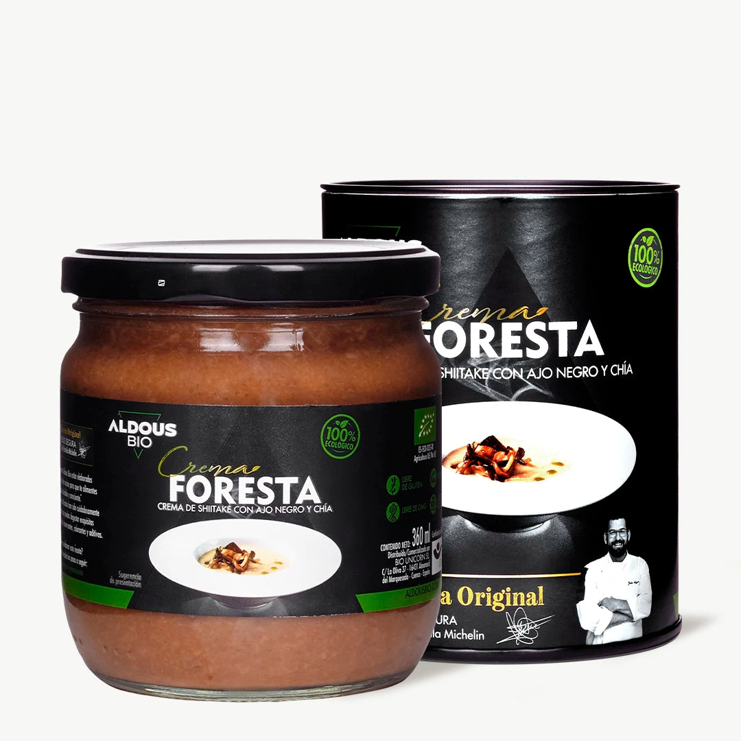 Foresta: Crema Gourmet de Shiitake con Ajo Negro y Chía (360 ml)